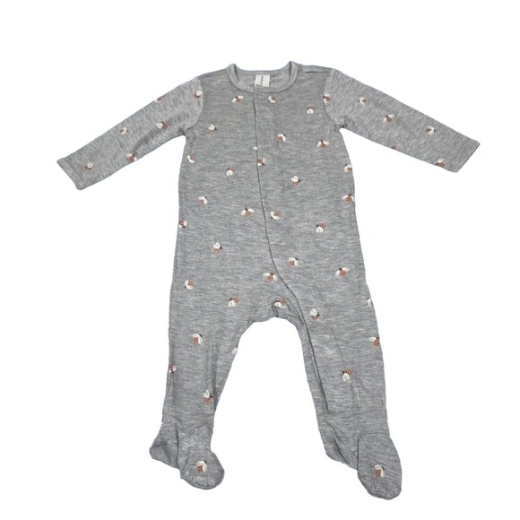 Gerber Modern Moments Baby Footed Pajamas 3-6 m Bees Sleep Play 1 Pc Footie Gray - Picture 1 of 7